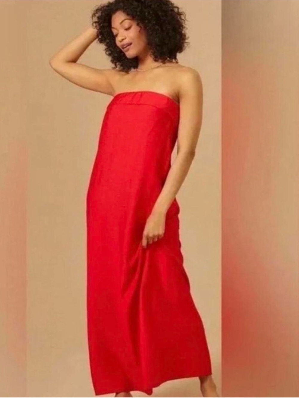 Altar'd State Women's Strapless Red Maxi Dress by